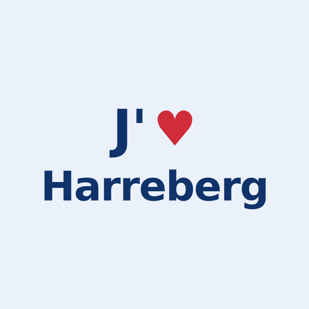 Sticker personnalisé Harreberg — design J'aime Harreberg