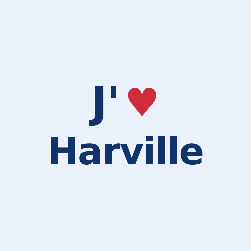 Sticker personnalisé Harville — design J'aime Harville