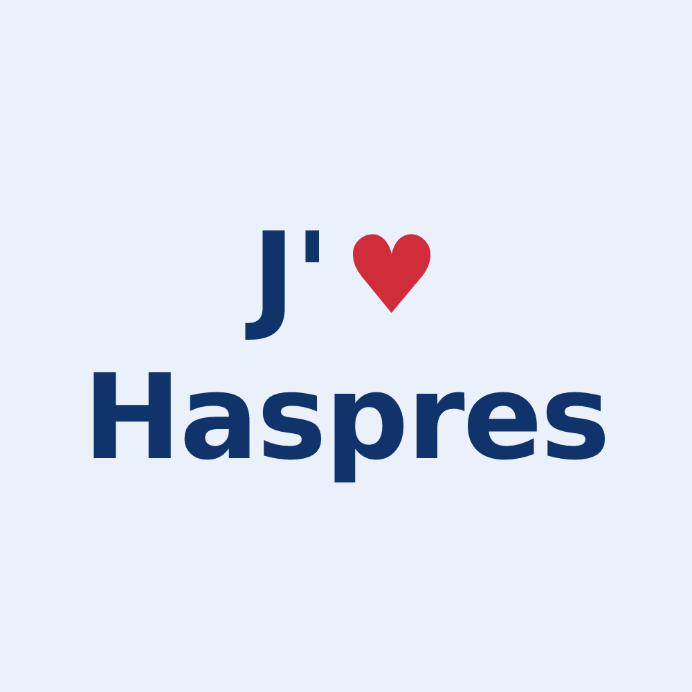 Sticker personnalisé Haspres — design J'aime Haspres