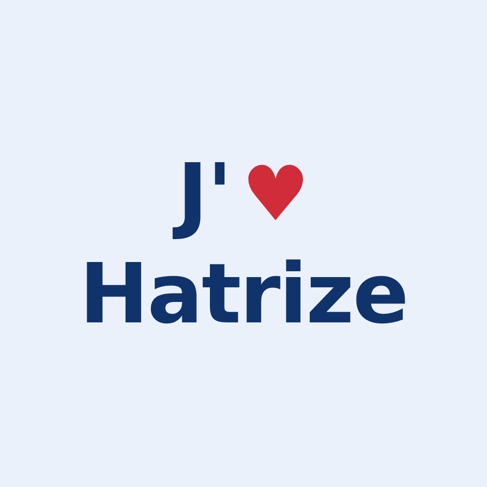Sticker personnalisé Hatrize — design J'aime Hatrize