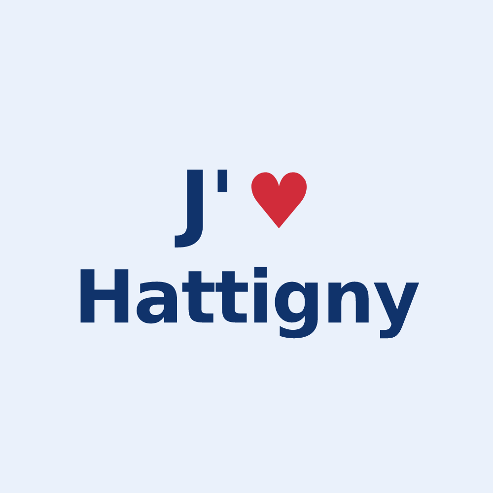 Sticker personnalisé Hattigny — design J'aime Hattigny