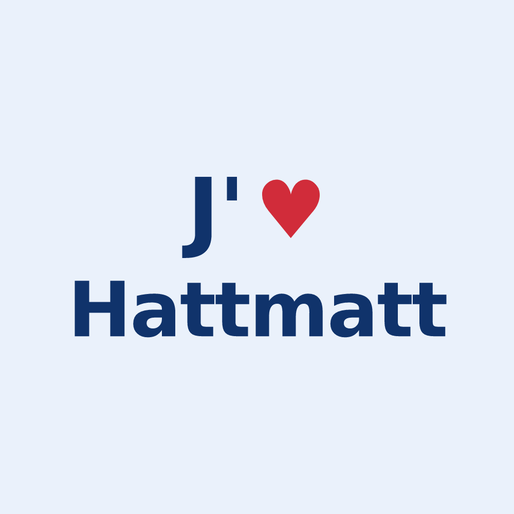 Sticker personnalisé Hattmatt — design J'aime Hattmatt