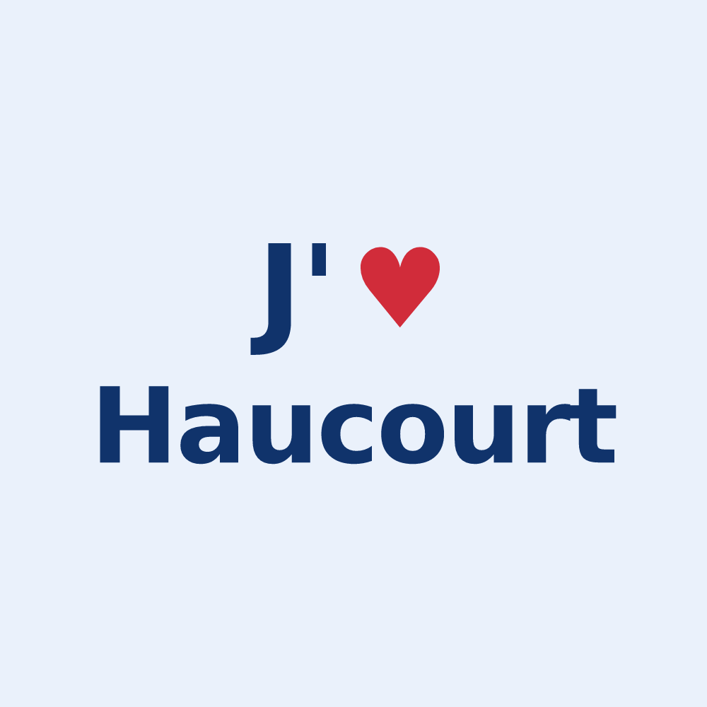Sticker personnalisé Haucourt — design J'aime Haucourt
