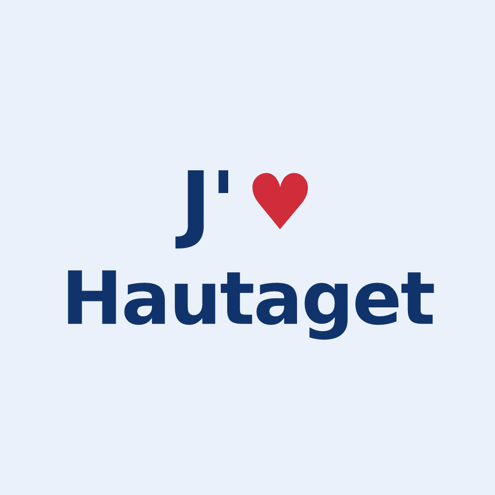 Sticker personnalisé Hautaget — design « J'aime Hautaget » imprimé sur le sticker