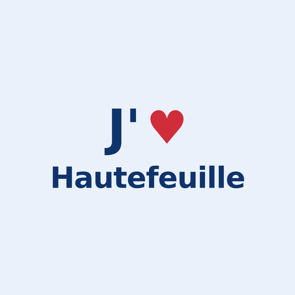 Sticker personnalisé Hautefeuille — design J'aime Hautefeuille