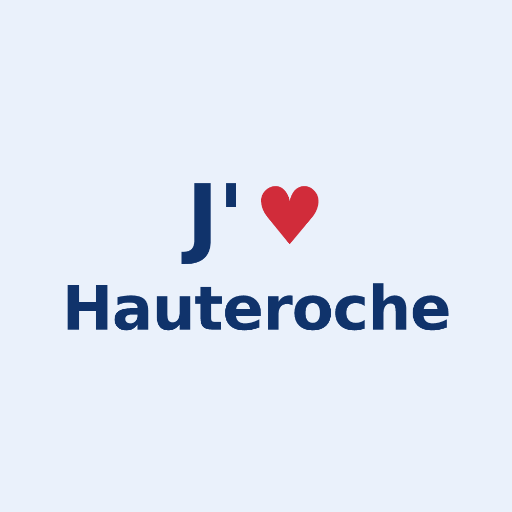Sticker personnalisé Hauteroche — design « J'aime Hauteroche » imprimé sur le sticker