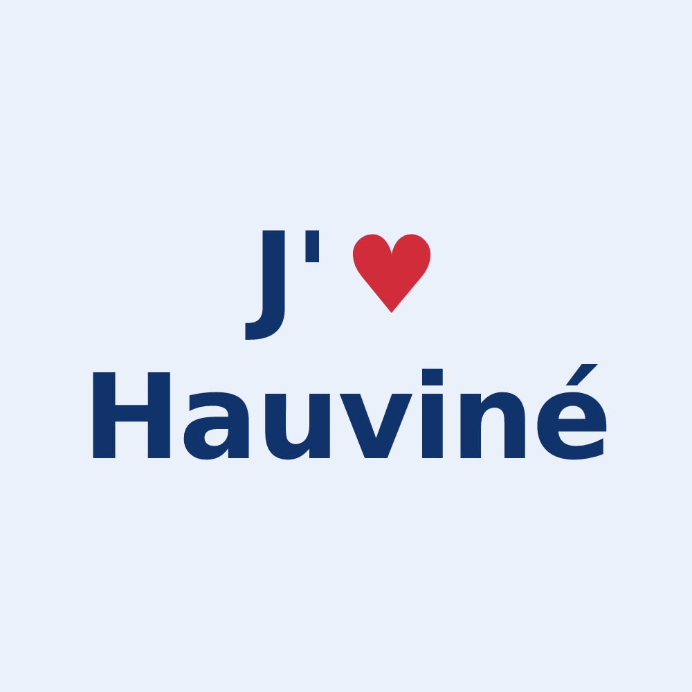 Sticker personnalisé Hauviné — design J'aime Hauviné