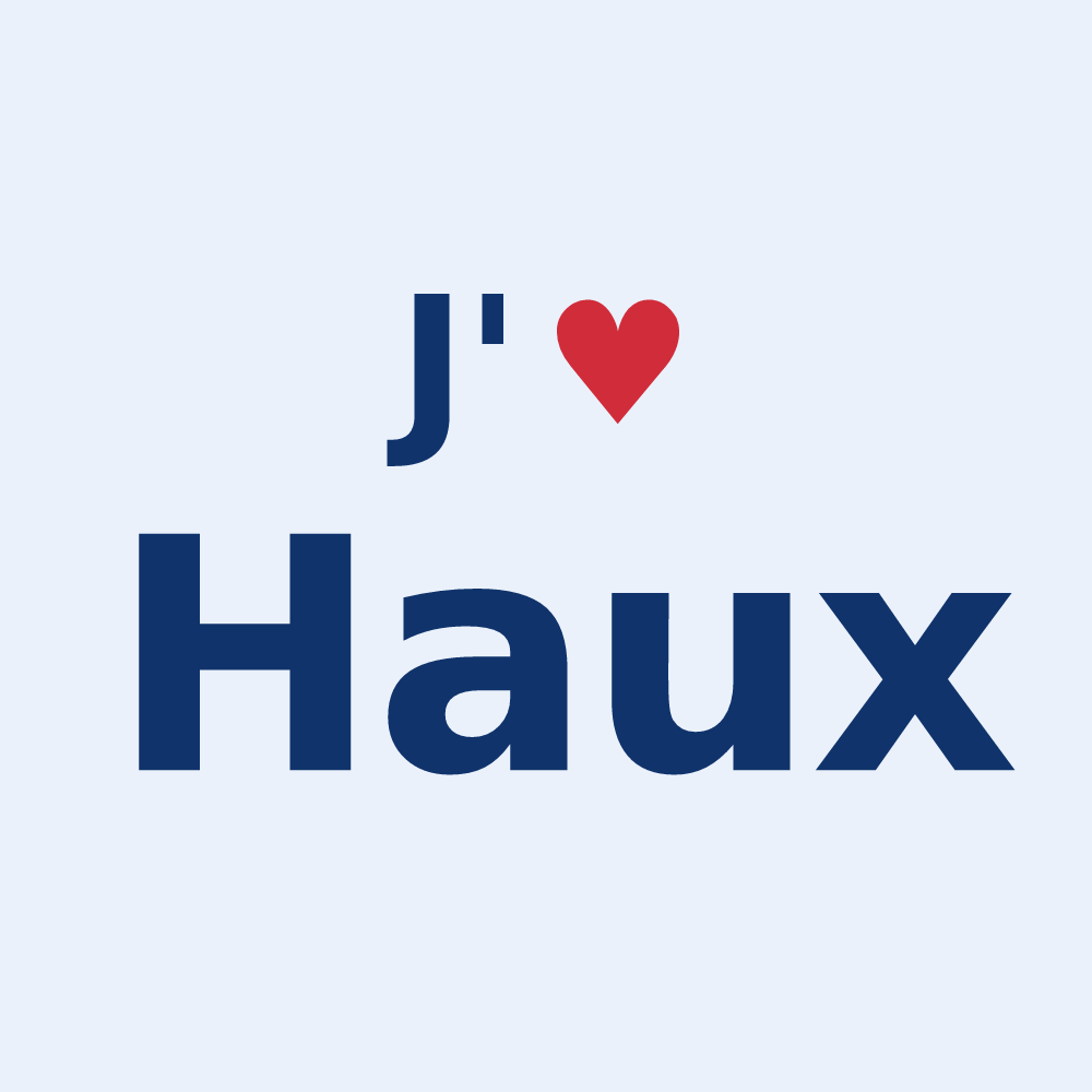 Sticker personnalisé Haux — design J'aime Haux