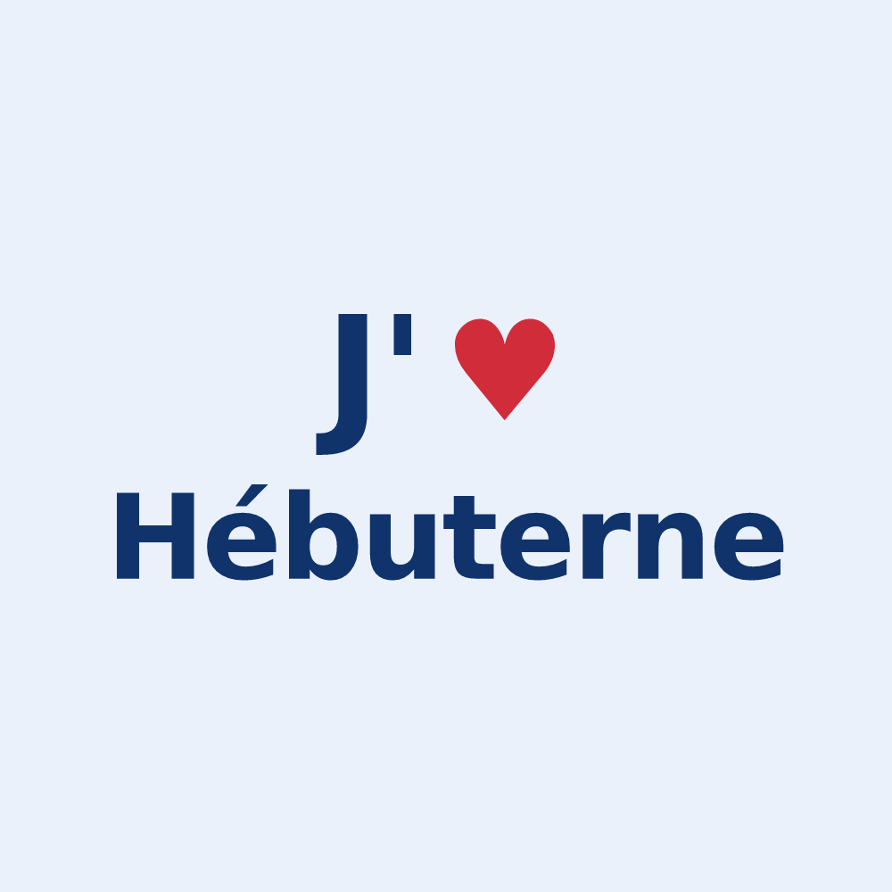 Sticker personnalisé Hébuterne — design « J'aime Hébuterne » imprimé sur le sticker