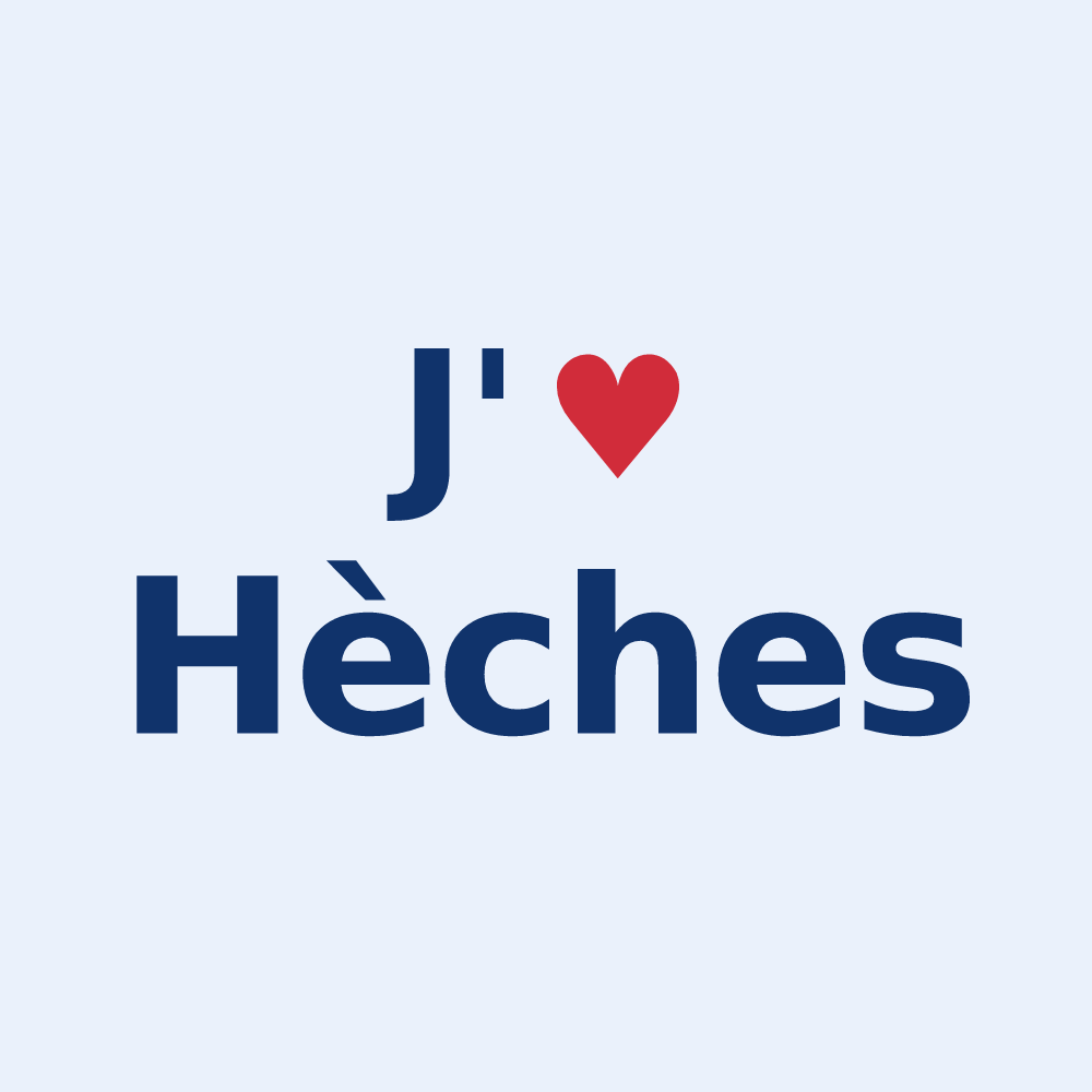 Sticker personnalisé Hèches — design J'aime Hèches