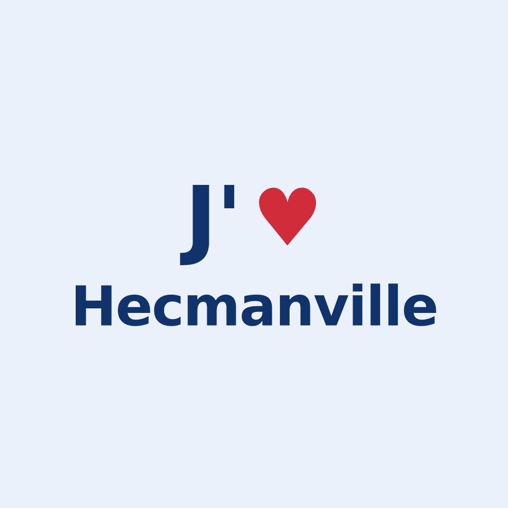 Sticker personnalisé Hecmanville — design J'aime Hecmanville