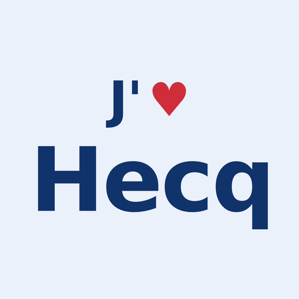 Sticker personnalisé Hecq — design J'aime Hecq