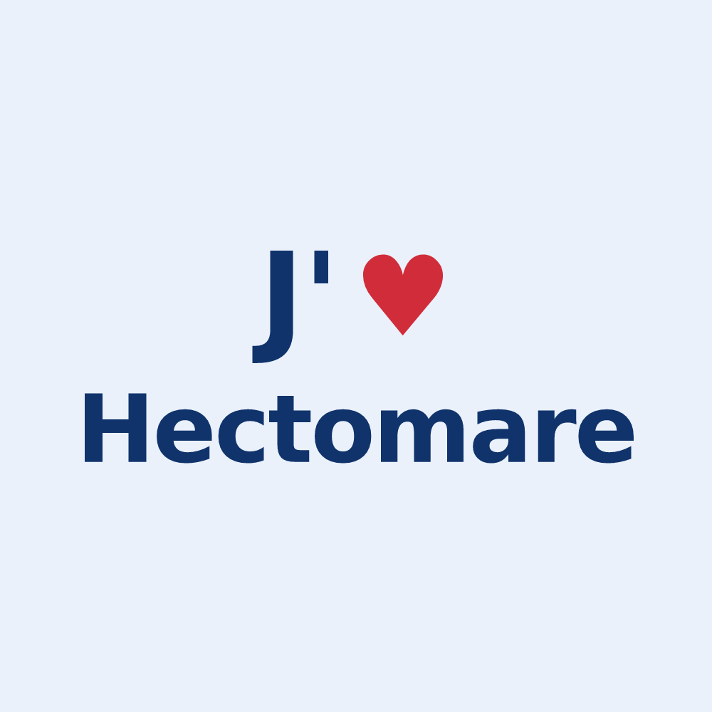 Sticker personnalisé Hectomare — design « J'aime Hectomare » imprimé sur le sticker