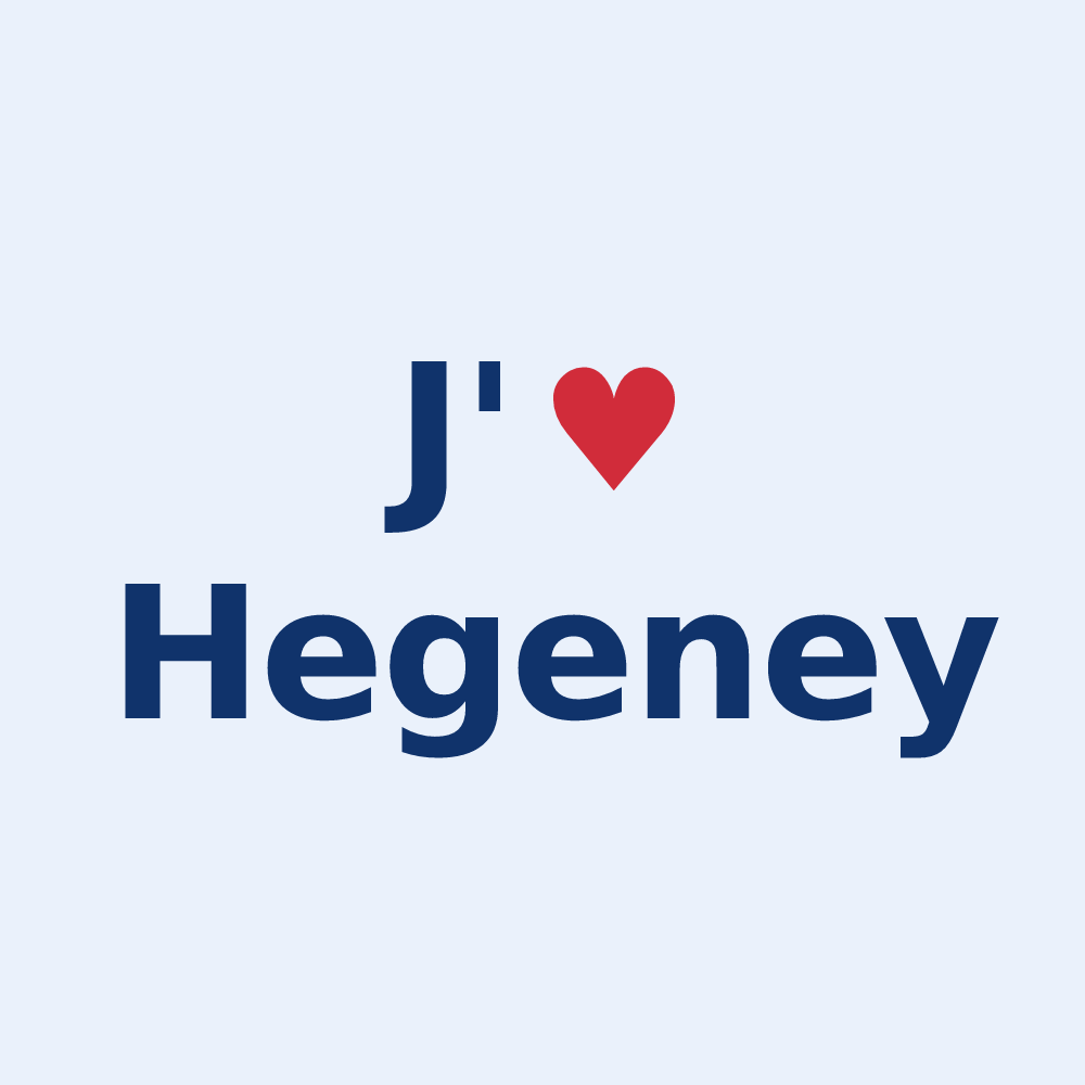Sticker personnalisé Hegeney — design « J'aime Hegeney » imprimé sur le sticker
