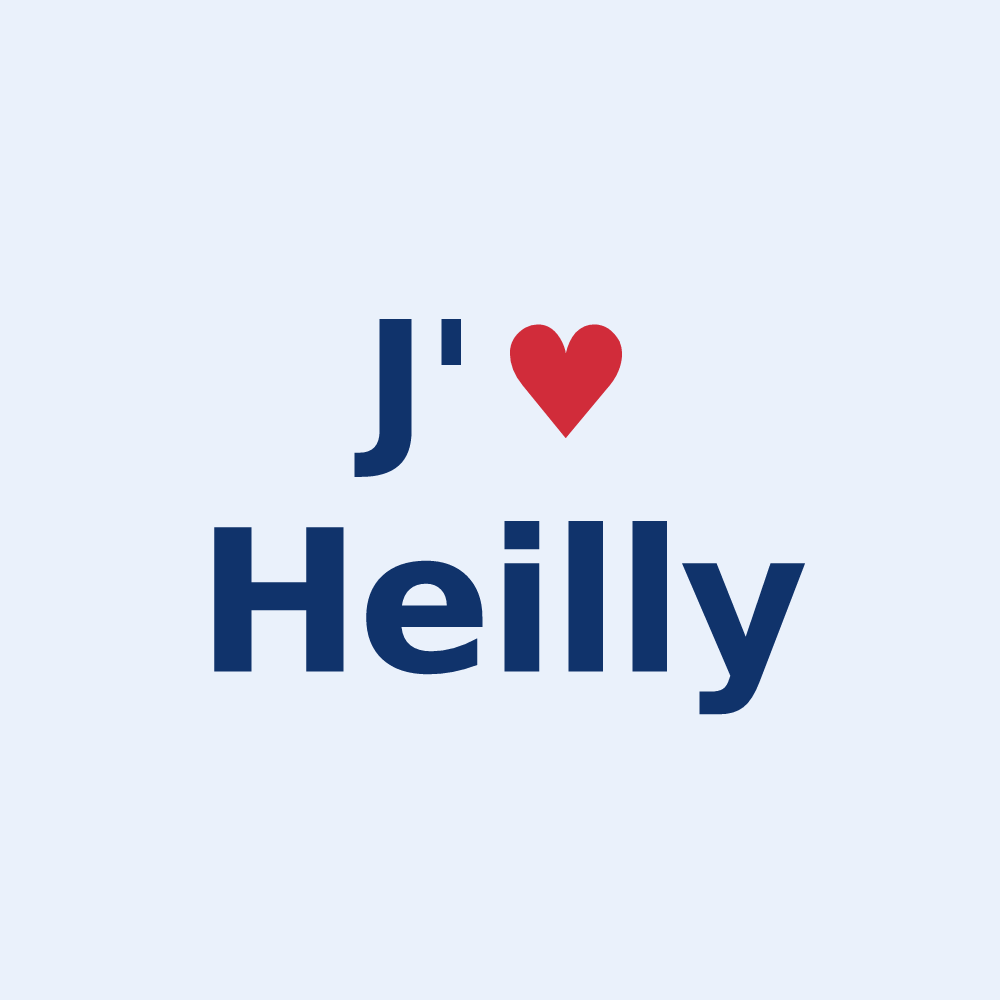 Sticker personnalisé Heilly — design « J'aime Heilly » imprimé sur le sticker