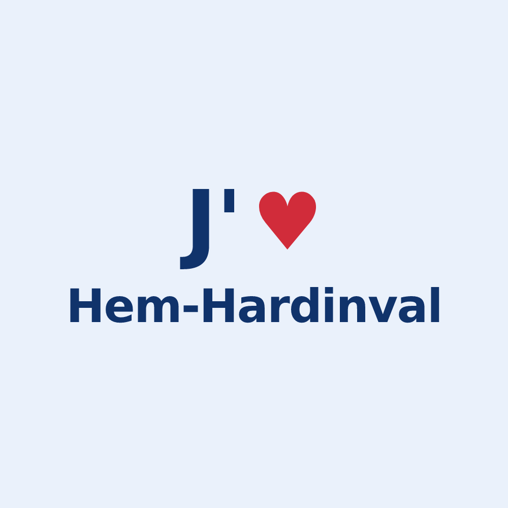 Sticker personnalisé Hem-Hardinval — design J'aime Hem-Hardinval