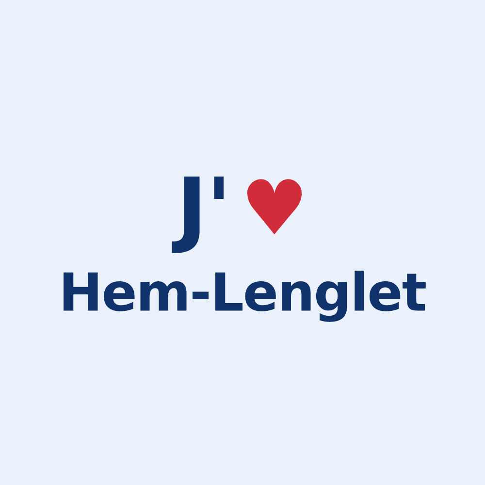 Sticker personnalisé Hem-Lenglet — design J'aime Hem-Lenglet