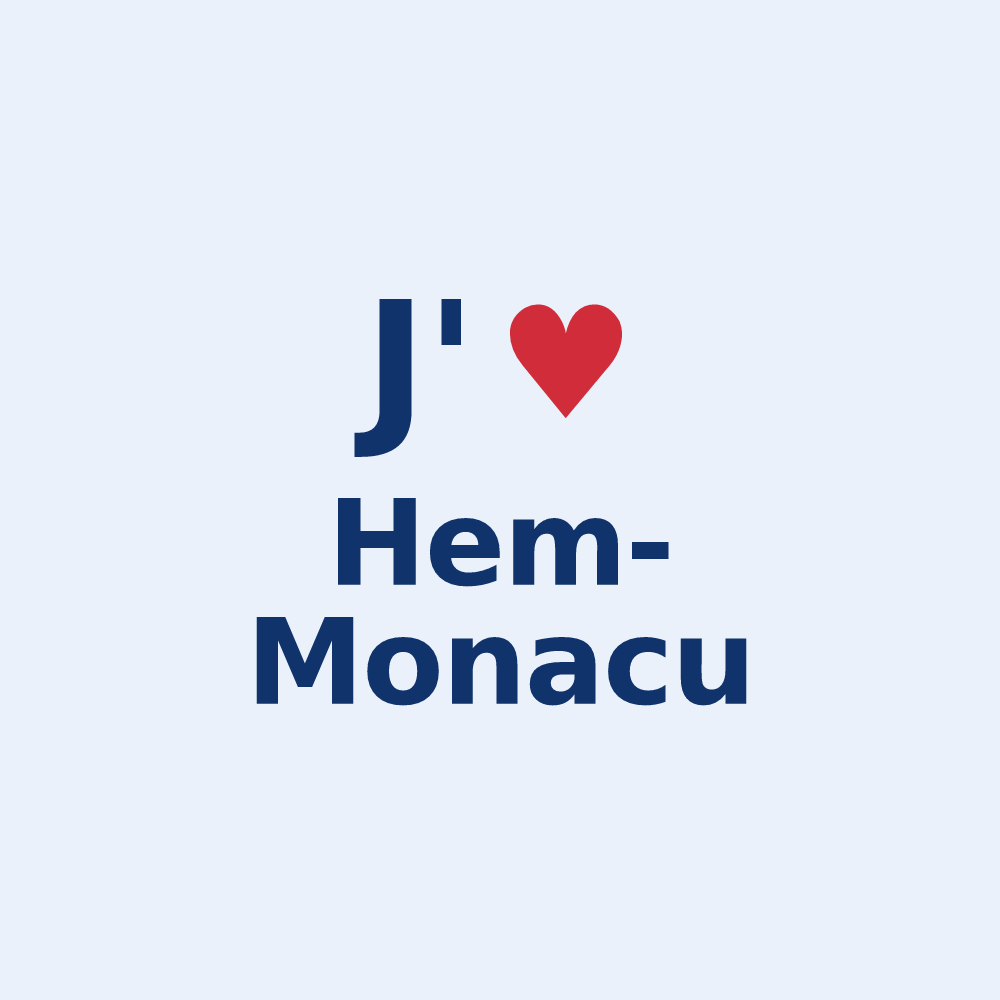 Sticker personnalisé Hem-Monacu — design J'aime Hem-Monacu
