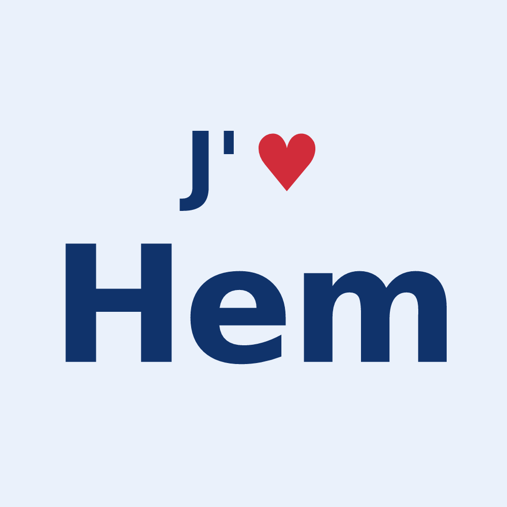 Sticker personnalisé Hem — design J'aime Hem