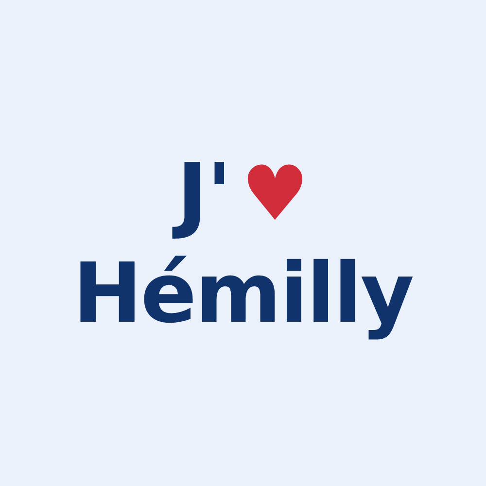 Sticker personnalisé Hémilly — design J'aime Hémilly