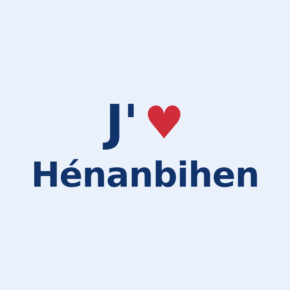 Sticker personnalisé Hénanbihen — design J'aime Hénanbihen