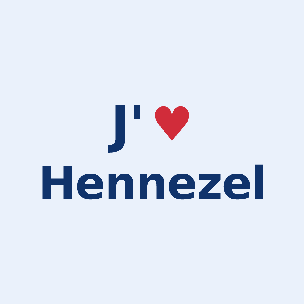 Sticker personnalisé Hennezel — design « J'aime Hennezel » imprimé sur le sticker