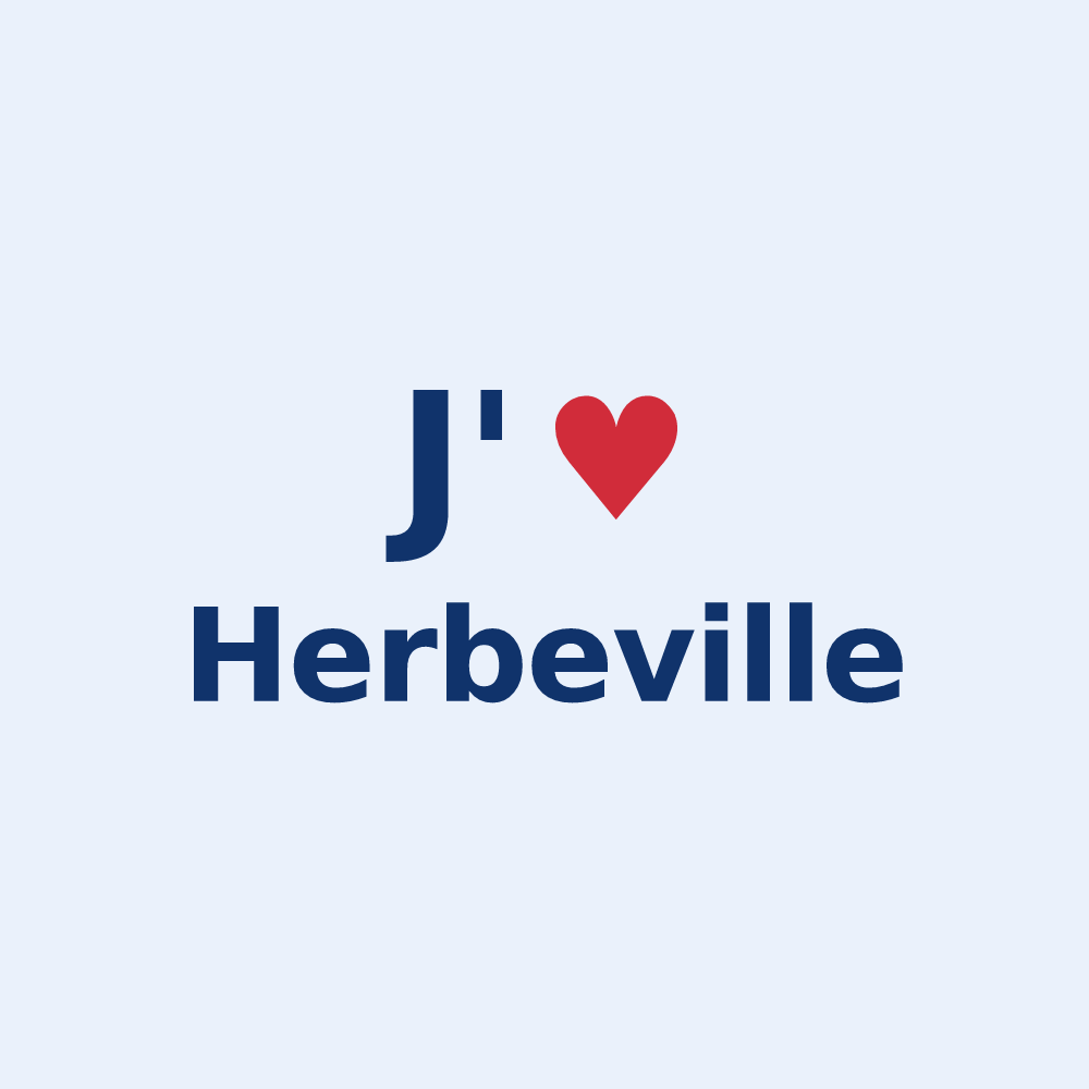 Sticker personnalisé Herbeville — design J'aime Herbeville