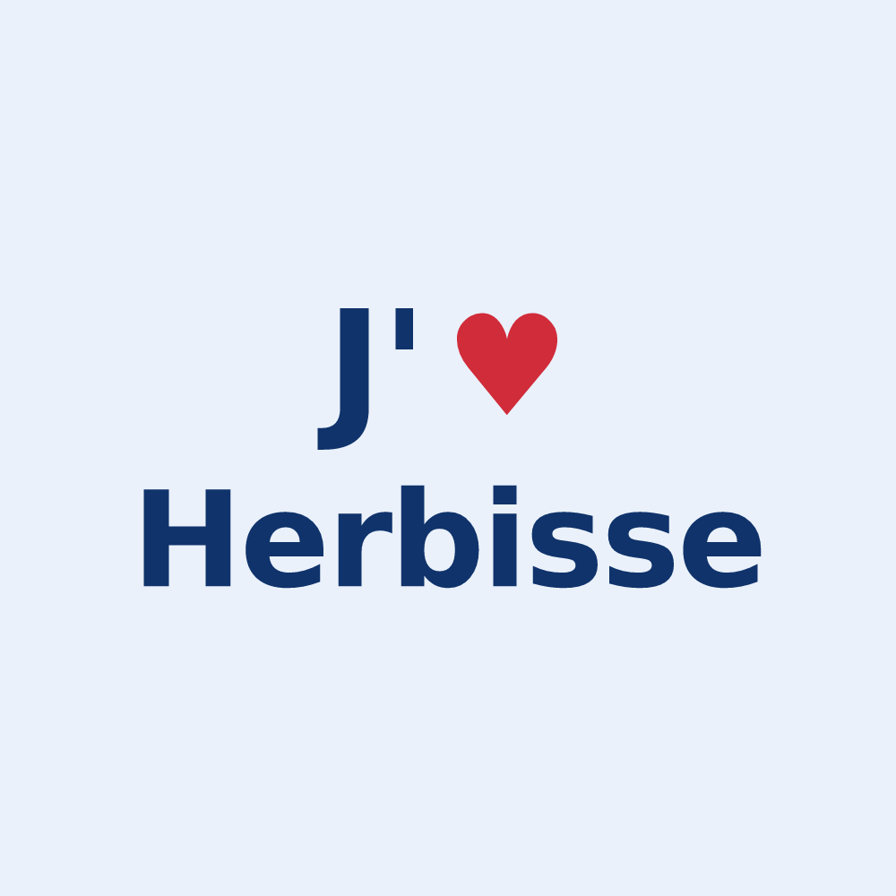 Sticker personnalisé Herbisse — design J'aime Herbisse