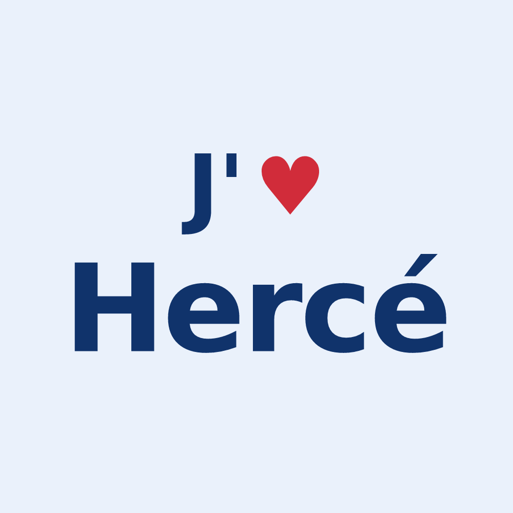 Sticker personnalisé Hercé — design J'aime Hercé