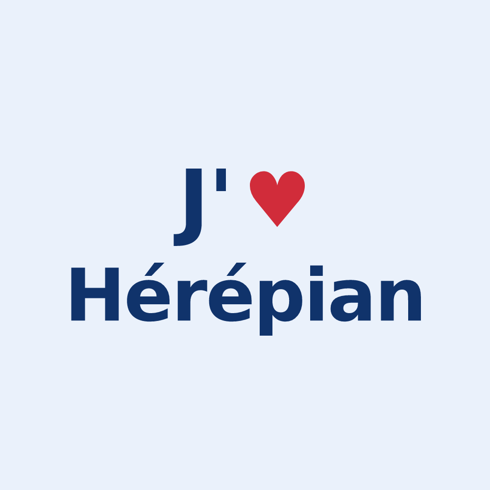 Sticker personnalisé Hérépian — design J'aime Hérépian