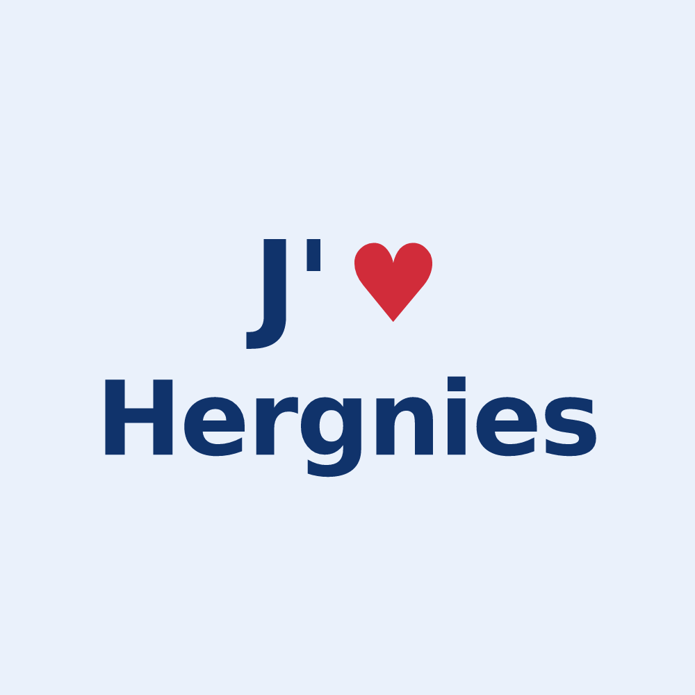 Sticker personnalisé Hergnies — design J'aime Hergnies