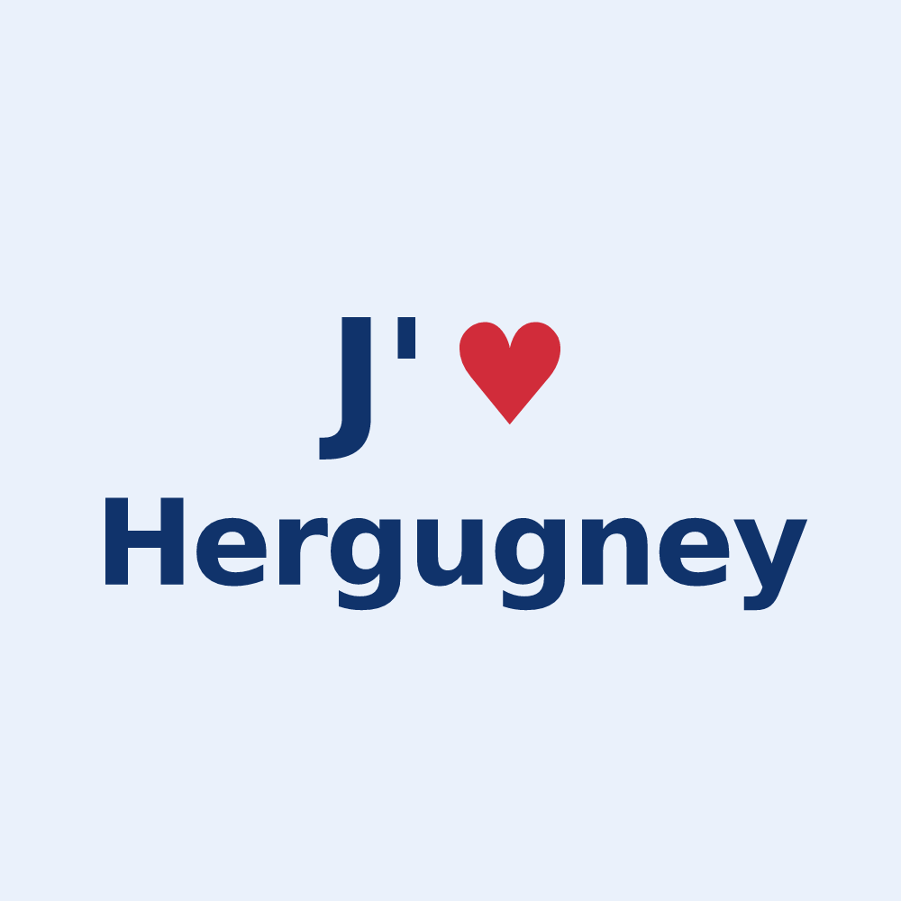 Sticker personnalisé Hergugney — design J'aime Hergugney