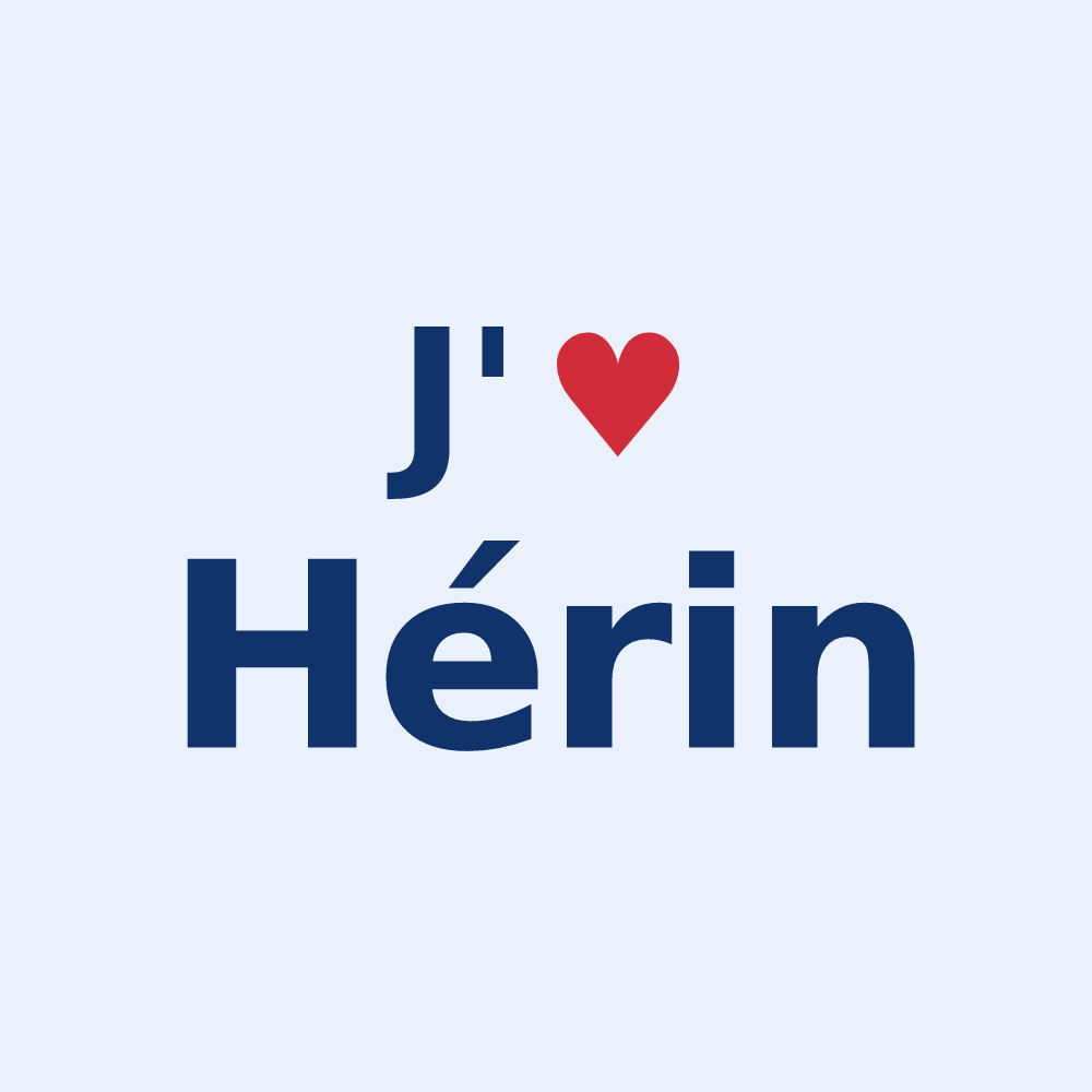 Sticker personnalisé Hérin — design J'aime Hérin