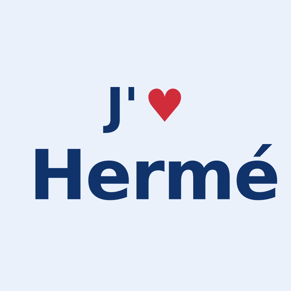 Sticker personnalisé Hermé — design J'aime Hermé