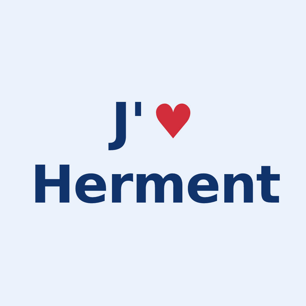 Sticker personnalisé Herment — design J'aime Herment