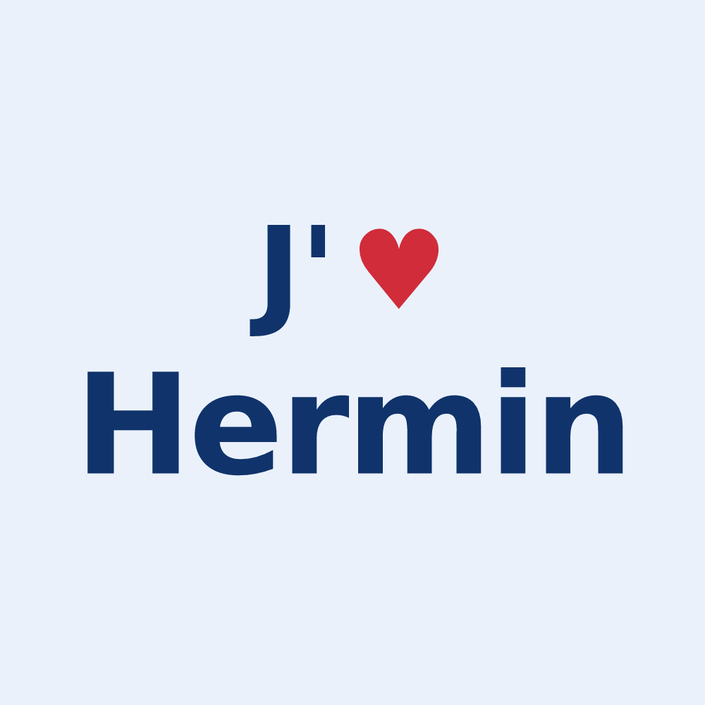 Sticker personnalisé Hermin — design J'aime Hermin