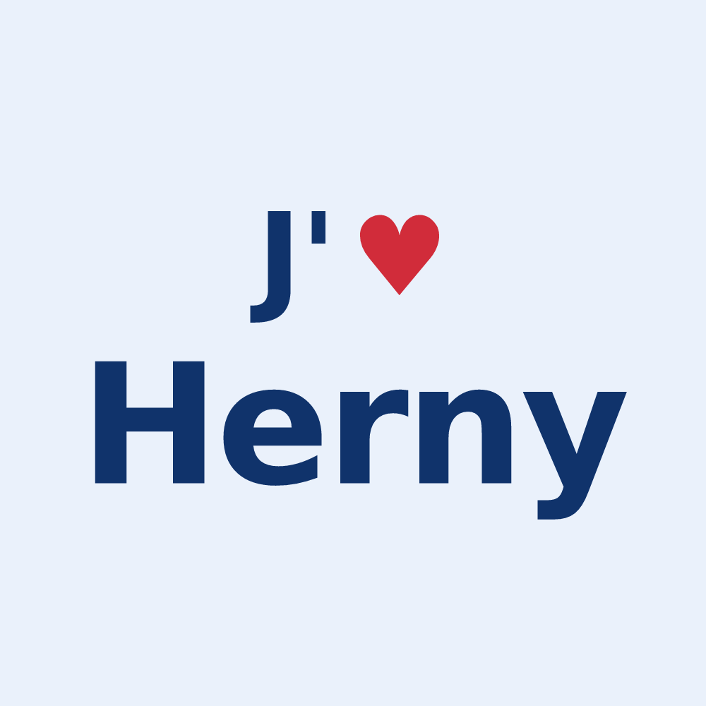 Sticker personnalisé Herny — design « J'aime Herny » imprimé sur le sticker