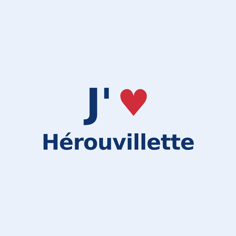 Sticker personnalisé Hérouvillette — design J'aime Hérouvillette