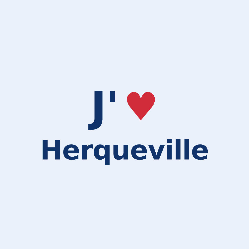 Sticker personnalisé Herqueville — design J'aime Herqueville