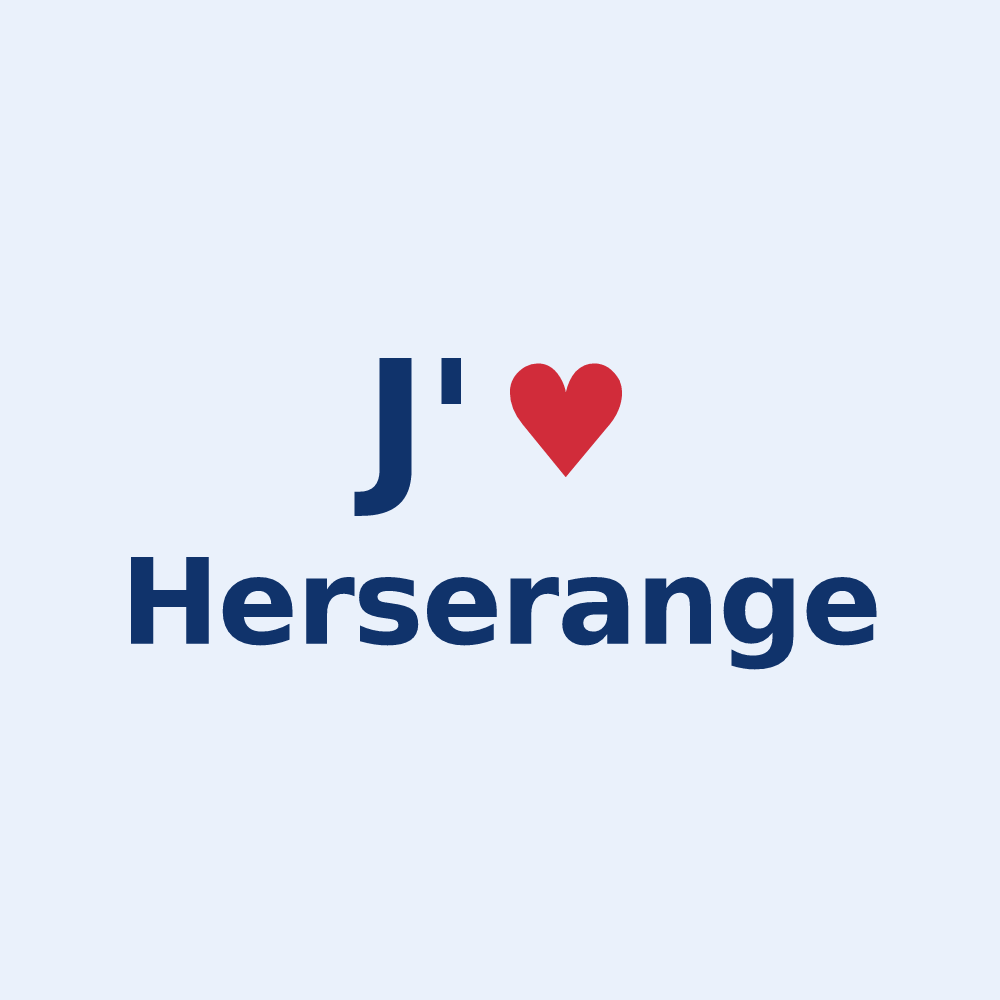 Sticker personnalisé Herserange — design « J'aime Herserange » imprimé sur le sticker