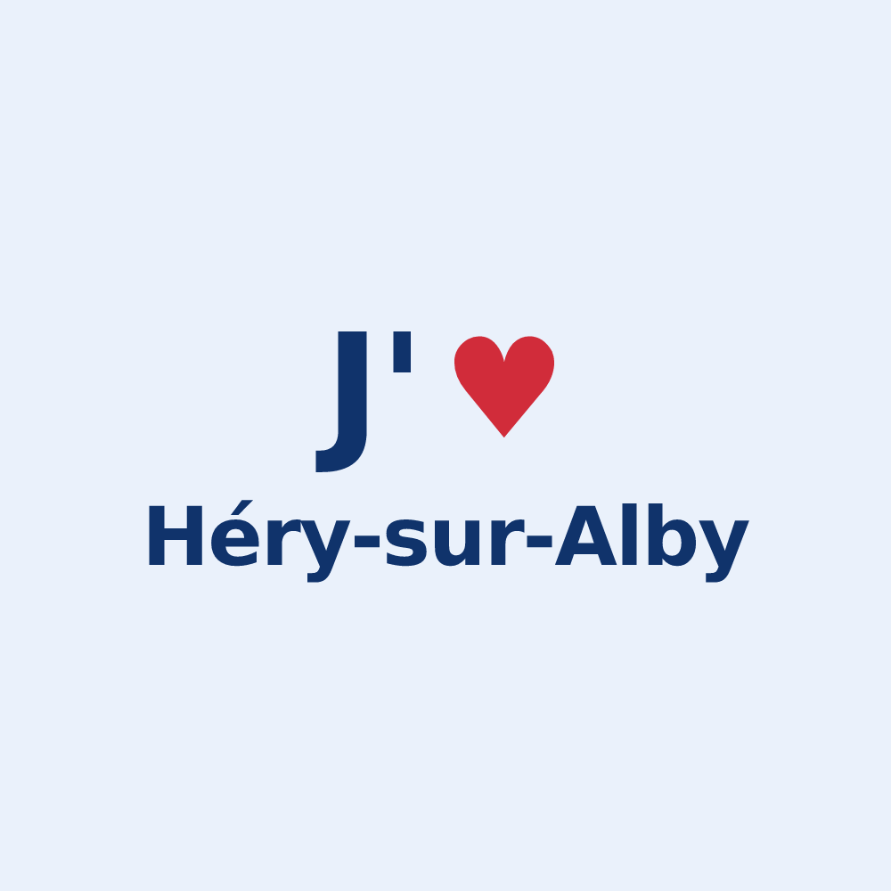 Sticker personnalisé Héry-sur-Alby — design J'aime Héry-sur-Alby
