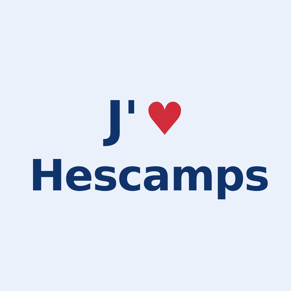Sticker personnalisé Hescamps — design J'aime Hescamps