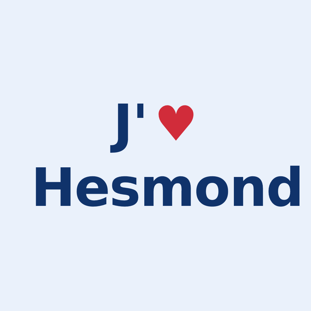 Sticker personnalisé Hesmond — design J'aime Hesmond