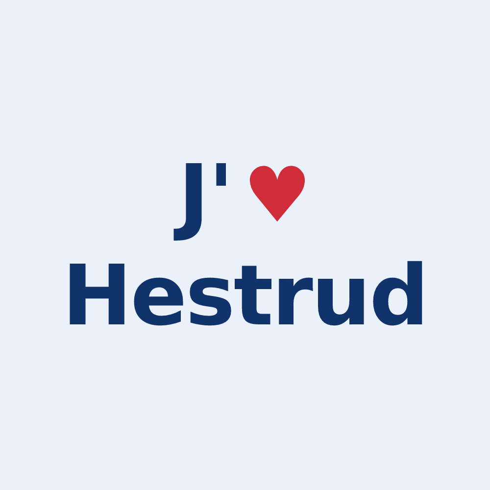 Sticker personnalisé Hestrud — design J'aime Hestrud