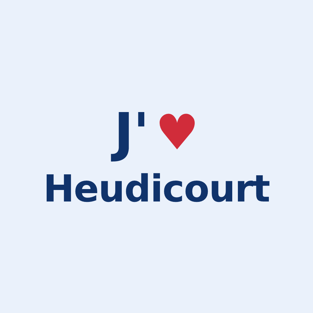 Sticker personnalisé Heudicourt — design J'aime Heudicourt
