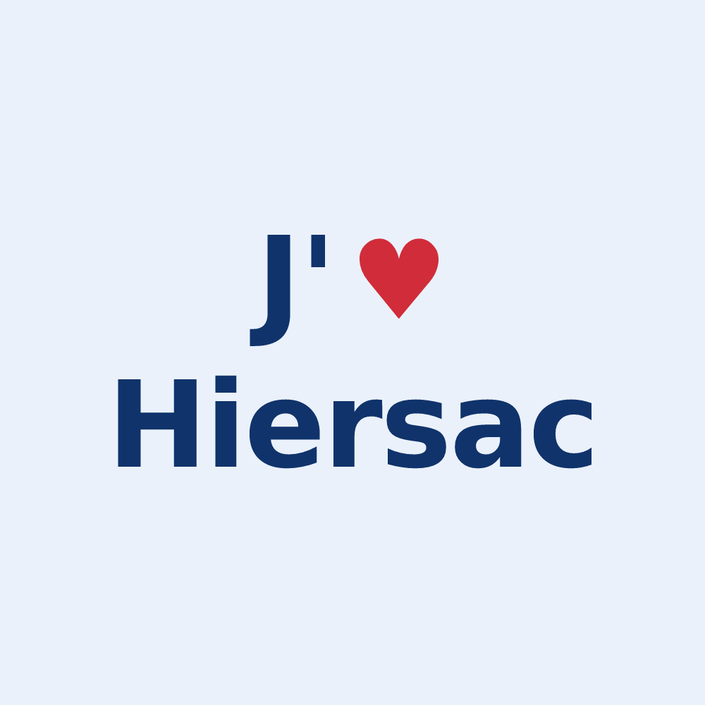 Sticker personnalisé Hiersac — design J'aime Hiersac