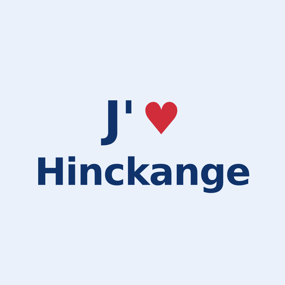 Sticker personnalisé Hinckange — design J'aime Hinckange