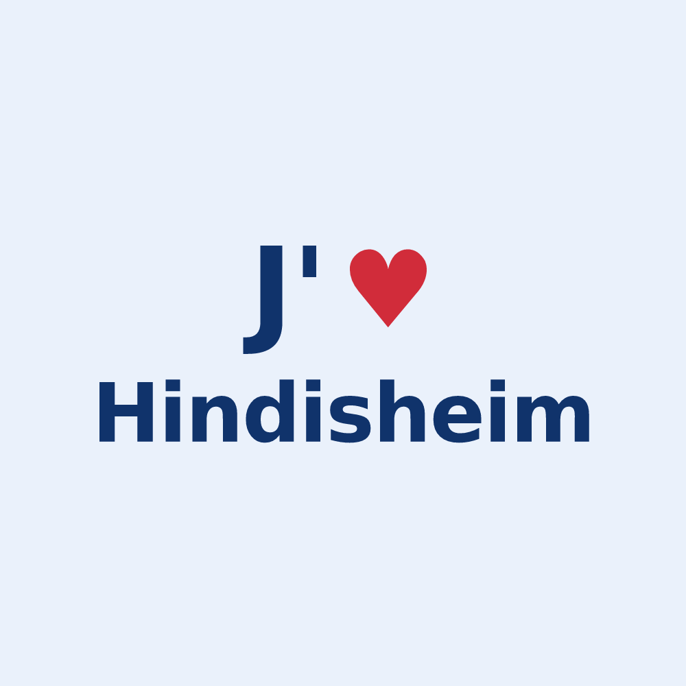 Sticker personnalisé Hindisheim — design J'aime Hindisheim