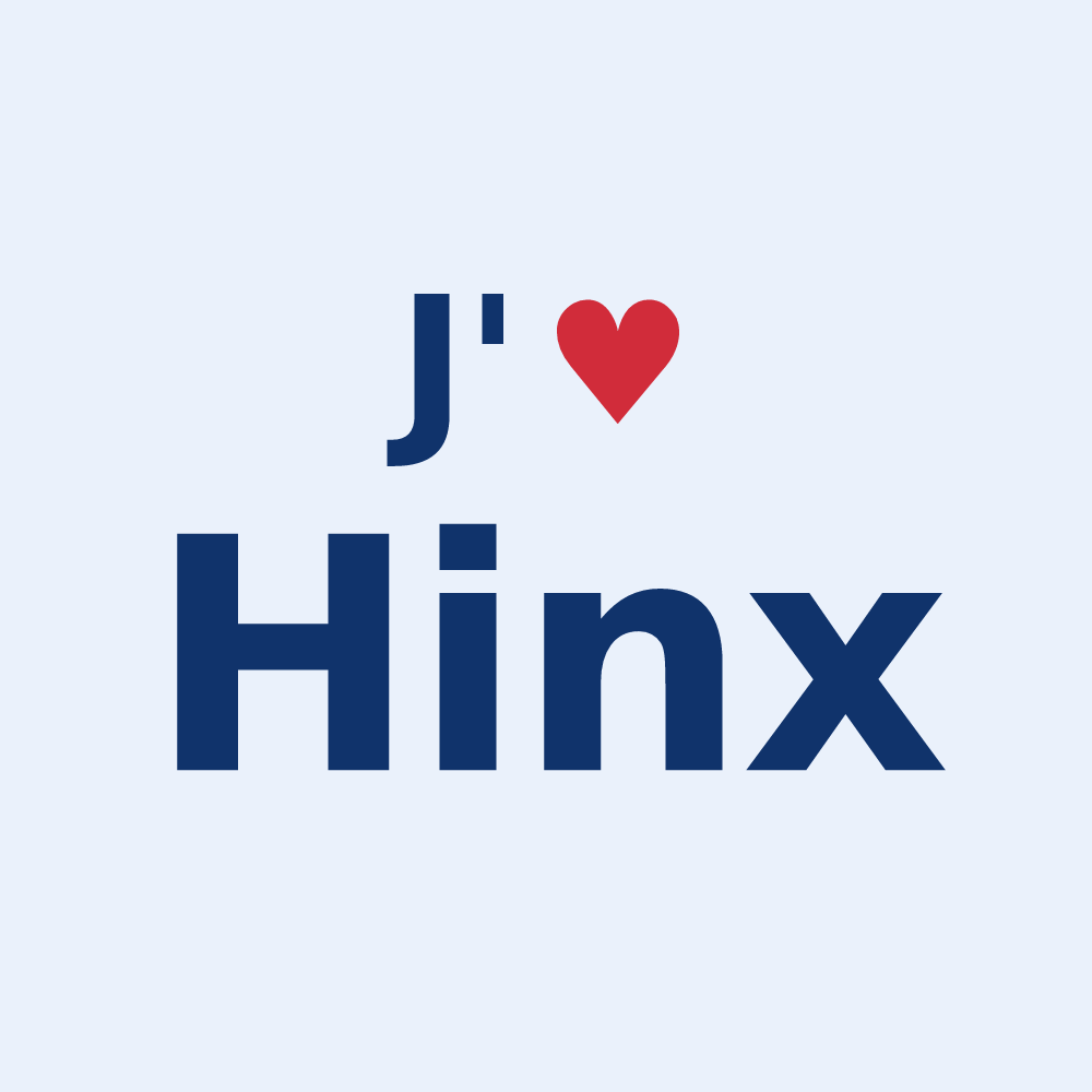 Sticker personnalisé Hinx — design J'aime Hinx