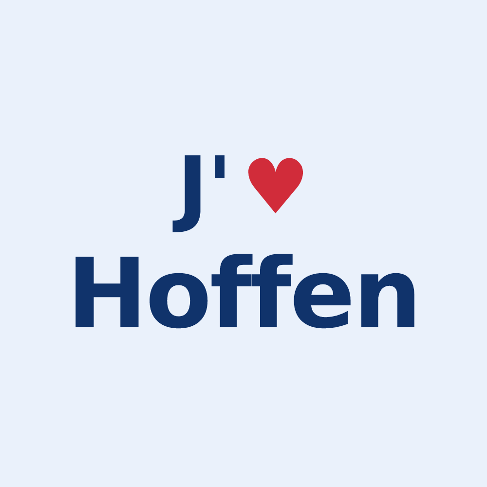 Sticker personnalisé Hoffen — design « J'aime Hoffen » imprimé sur le sticker